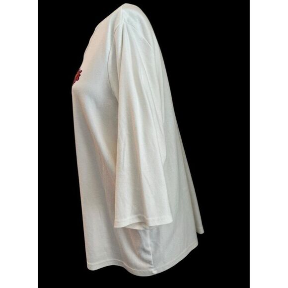 Breckenridge Womens 3X Embroidered Top Ladybugs Sequin Flowers Pullover Blouse - Picture 3 of 6